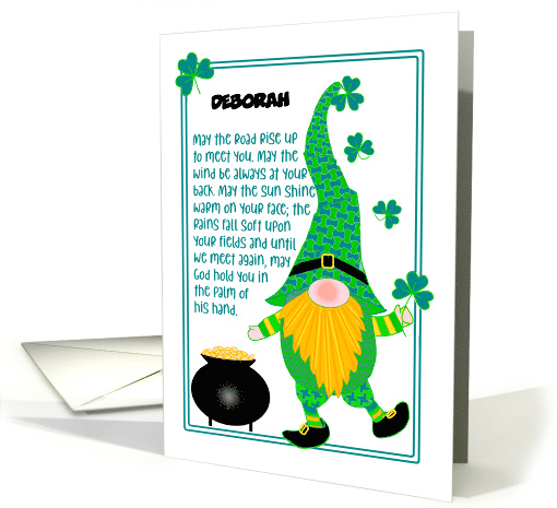 Custom Name St Patrick's Leprechaun and Irish Blessing card (1757096)