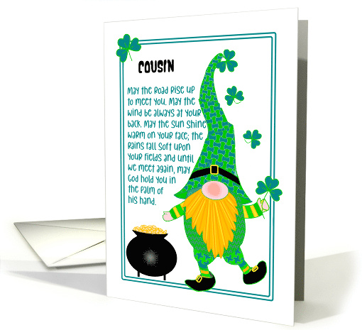 For Cousin St Patrick's Leprechaun and Irish Blessing card (1757418)