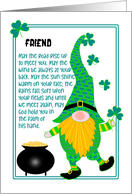 For Friend St Patrick’s Leprechaun and Irish Blessing card