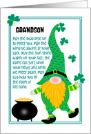 For Grandson St Patrick’s Leprechaun and Irish Blessing card