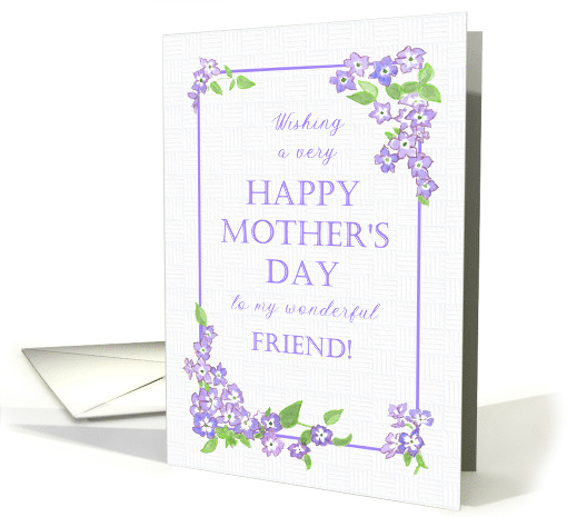 For Friend Mother's Day with Pretty Mauve Phlox Flowers card (1759920)