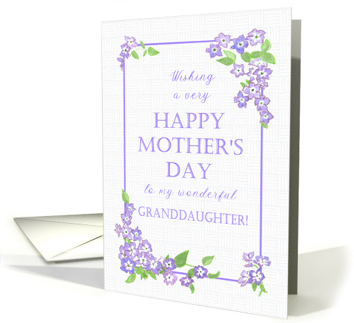 For Granddaughter Mother's Day with Pretty Mauve Phlox Flowers card