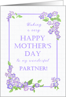 For Partner Mother’s Day with Pretty Mauve Phlox Flowers card