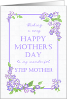 For Step Mother Mother’s Day with Pretty Mauve Phlox Flowers card