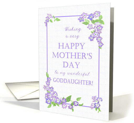 For Goddaughter Mother's Day with Pretty Mauve Phlox Flowers card