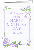 Custom Name Mother’s Day with Pretty Mauve Phlox Flowers card