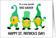 For Dog Walker St Patrick’s Day Three Dancing Leprechauns card