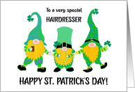 For Hairdresser St Patrick’s Day Three Dancing Leprechauns card