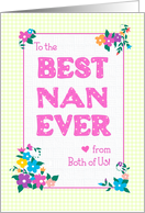 Best Nan Ever From Both of Us Mother’s Day Flowers Checks and Polkas card