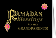 For Grandparents Ramadan Blessings Gold-effect on Black card