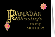 For Mother Ramadan Blessings Gold-effect on Black card