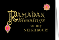 For Neighbour Ramadan Blessings Gold-effect on Black card