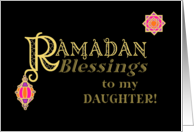For Daughter Ramadan Blessings Gold-effect on Black card