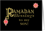 For Son Ramadan Blessings Gold-effect on Black card