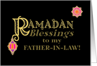 For Father in Law Ramadan Blessings Gold-effect on Black card
