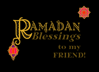 For Friend Ramadan Blessings Gold-effect on Black