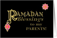 For Parents Ramadan Blessings Gold-effect on Black card