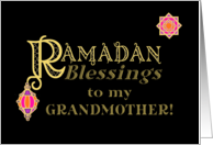For Grandmother Ramadan Blessings Gold-effect on Black card