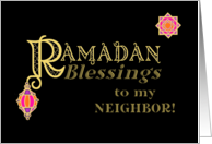 For Neighbor Ramadan Blessings Gold-effect on Black card