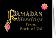 Ramadan Blessings from Both of Us Gold-effect on Black card