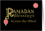 Ramadan Blessings Across the MIles Gold-effect on Black card