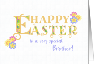 For Brother Easter Greetings Word Art with Primroses card
