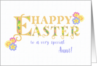 For Aunt Easter Greetings Word Art with Primroses card