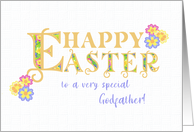 For Godfather Easter Greetings Word Art with Primroses card