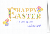 For Godmother Easter Greetings Word Art with Primroses card