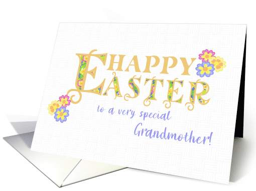 For Grandmother Easter Greetings Word Art with Primroses card