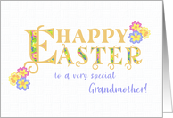 For Grandmother Easter Greetings Word Art with Primroses card