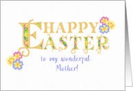 For Mother Easter Greetings Word Art with Primroses card