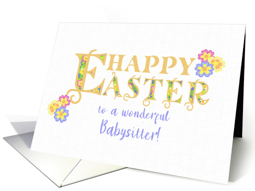 For Babysitter Easter Greetings Word Art with Primroses card (1763766)