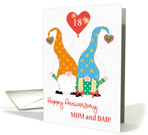 For Mom and Dad Custom Year Wedding Anniversary with Cute Gnomes card