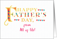 Fathers Day From All of Us Gold-effect Lettering and Hearts card