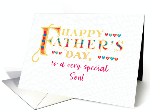 For Son Fathers Day Gold-effect Lettering and Hearts card (1765366)