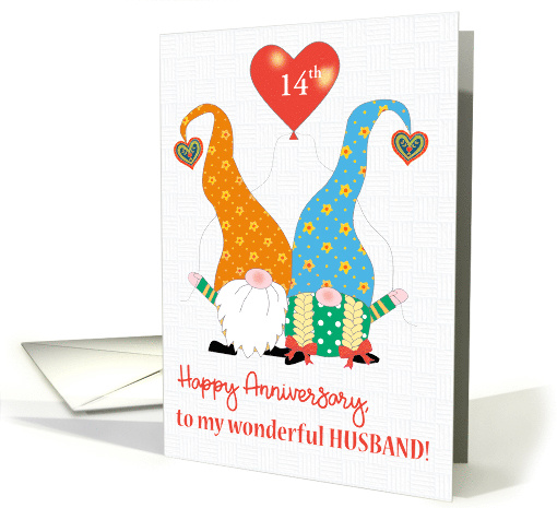 For Husband Custom Year Wedding Anniversary with Cute Gnomes card