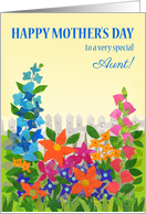 For Aunt on Mother’s Day with Flower Garden in Sunshine card