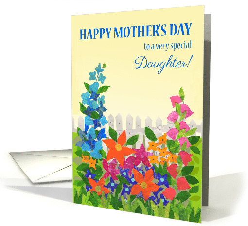 For Daughter on Mother's Day with Flower Garden in Sunshine card