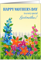 For Godmother on Mother’s Day with Flower Garden in Sunshine card