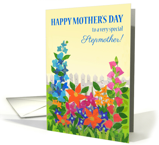 For Stepmother on Mother's Day with Flower Garden in Sunshine card