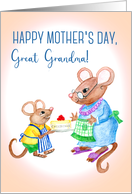 Fun Mother’s Day Greeting for Great Grandma Cute Mice and Cheesecake card