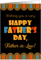 For Father in Law Father’s Day Bold Art Deco Style on Black card