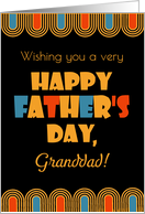 For Granddad Father’s Day Bold Art Deco Style on Black card