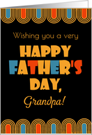 For Grandpa Father’s Day Bold Art Deco Style on Black card