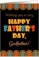 For Godfather Father’s Day Bold Art Deco Style on Black card