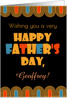 Custom Name Father’s Day Bold Art Deco Style on Black card