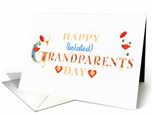 Belated Grandparents Day with Red Poppies and Hearts card (1774592)