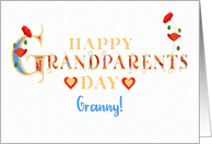 For Granny Grandparents Day with Red Poppies and Hearts card