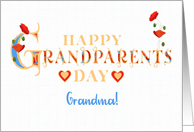 For Grandma Grandparents Day with Red Poppies and Hearts card